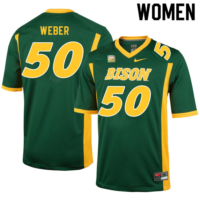 Women #50 Brayden Weber North Dakota State Bison College Football Jerseys Sale-Green - Click Image to Close
